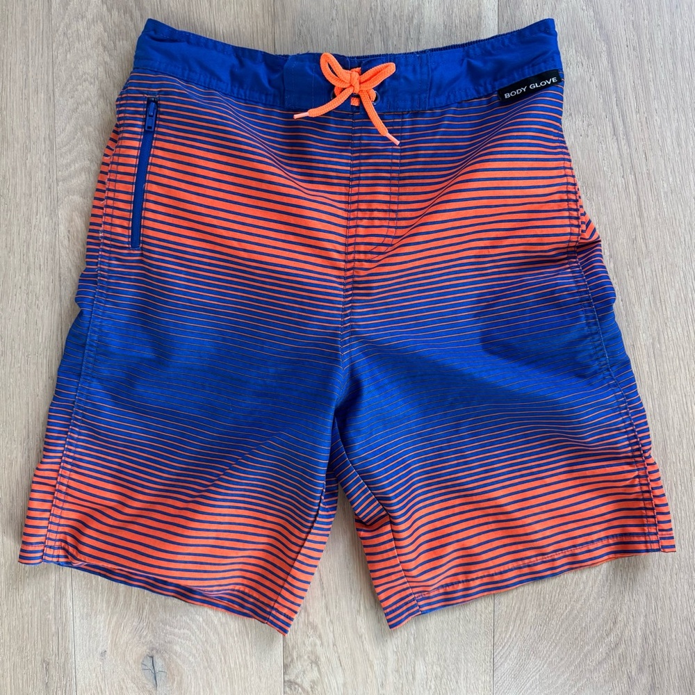 Body Glove Striped Blue and Orange Swim Shorts